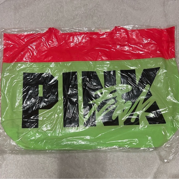 PINK Victoria's Secret Handbags - PINK Victoria's Secret Neon 2 Tone Tote Bag NWT